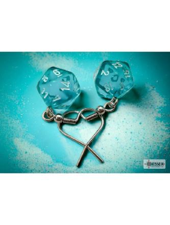 ORECCHINI TRASPARENTI AZZURRO ACQUA/BIANCO