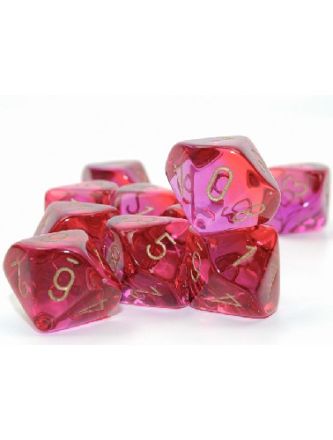 SET 10 D10 GEMINI ROSSO-VIOLETTO/ORO