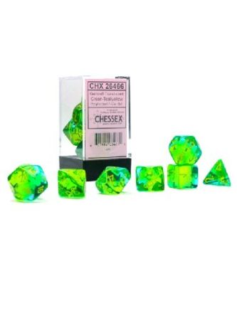 SET 7 DADI GEMINI VERDE ACQUA/GIALLO