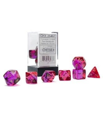 SET 7 DADI GEMINI ROSSO-VIOLETTO/ORO