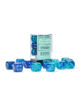 SET 12 DADI 6 F. 16MM. BLU-BLU/AZZURRO