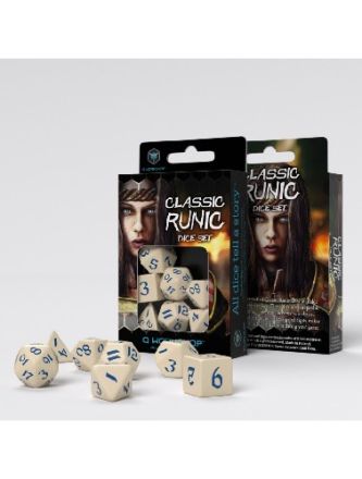 CLASSIC RUNIC BEIGE & BLUE DICE SET