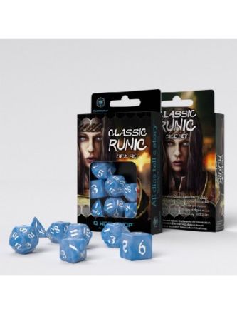 CLASSIC RUNIC GLACIER & WHITE DICE SET