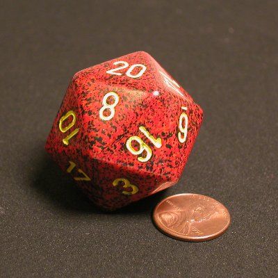 DADO 20 GIGANTE SPECKLED MERCURIO