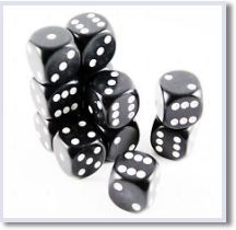 SET 12 DADI 6 F. 16 MM. OPACHI NERI