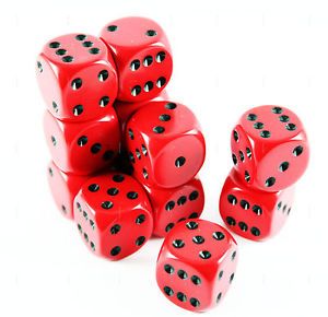 SET 12 DADI 6 F. 16 MM. OPACHI ROSSI/N