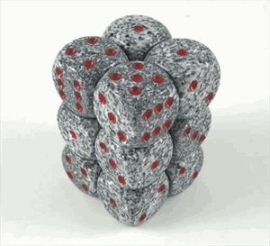 SET 12 DADI 6 F. 16 MM. SPECKLED GRANITO