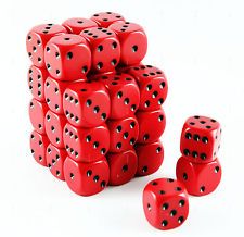 SET 36 DADI 6 F. 12 MM. OPACHI ROSSI/NER