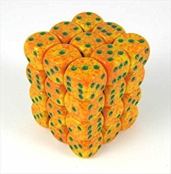 SET 36 DADI 6 F. 12 MM. SPECKLED LOTO