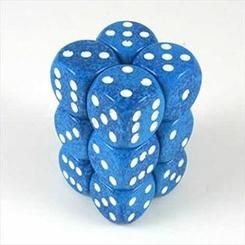 SET 12 DADI 6 F. 16 MM. SPECKLED ACQUA