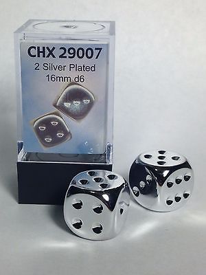 COPPIA DADI 16 MM. PLACCATI ARGENTO