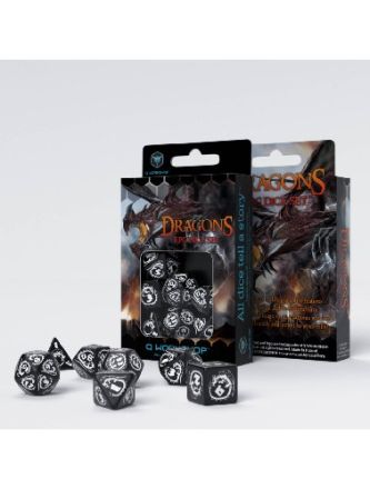 SET 7 DADI DRAGO NERI/BIANCHI