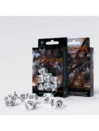 SET 7 DADI DRAGO BIANCHI/NERI