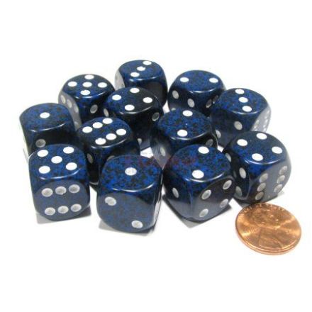 SET 12 DADI 6 F. 16 MM. SPECKLED STEALTH