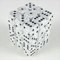 SET 36 DADI 6 F. 12 MM. SPECKLED ARCTIC