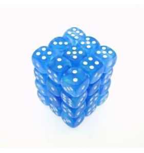 SET 36 DADI 6 F. 12 MM. BOREALIS BLU