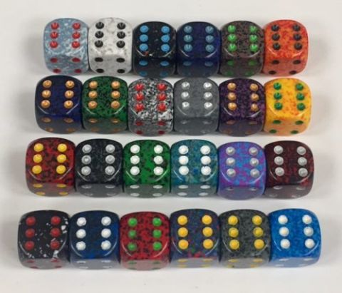 DADO SPECKLED 6 FACCE 16 MM.