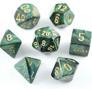 SET 7 DADI SCARABEO GIADA