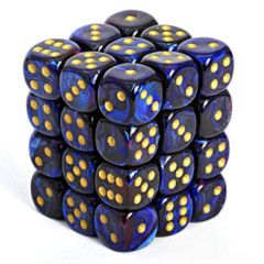 SET 36 DADI 6 F. 12 MM. SCARABEO BLU/ORO