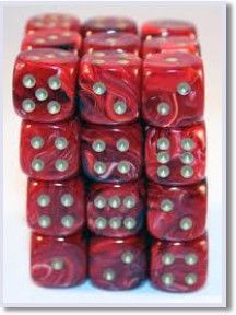 SET 36 DADI 6 F. 12 MM. VORTEX BURG./ORO