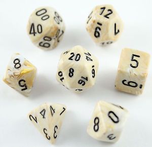 SET 7 DADI MARMO AVORIO