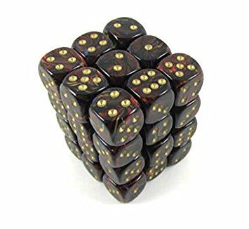 SET 36 DADI 6 F. 12 MM. SCARABEO BLU/S