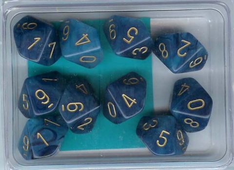 SET 10 D10 PHANTOM VERDE/AZZURRO