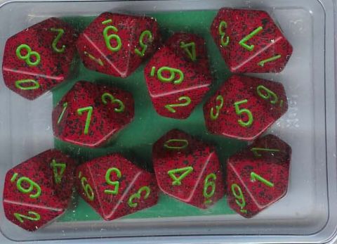 SET 10 D10 SPECKLED FRAGOLA