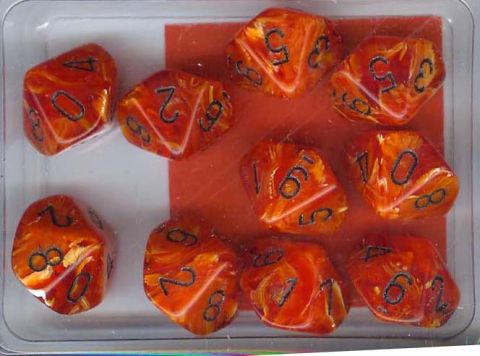 SET 10 D10 VORTEX ARANCIONI/NERI