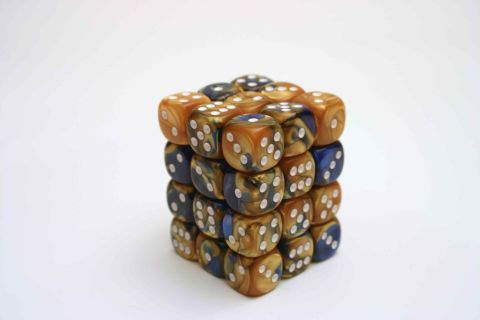 SET 36 DADI 12 MM. GEMINI BLU-ORO