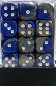 SET 36 DADI 12 MM. GEMINI BLU-ACCIAIO