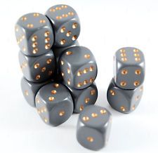 SET 12 DADI 16 MM. OPACHI GRIGIO S./RAME