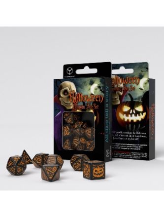 HALLOWEEN PUMPKIN BLACK & ORANGE DICE SET
