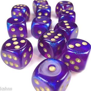 SET 12 DADI 16 MM. BOREALIS 2 VIOLA