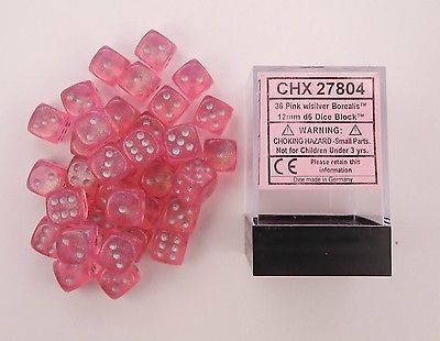 SET 36 DADI 12 MM. BOREALIS 2 ROSA