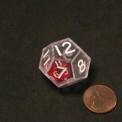 DADO D12 DOPPIO TRASPARENTE CLEAR