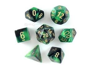 SET 7 DADI GEMINI 4 NERI-VERDI/ORO