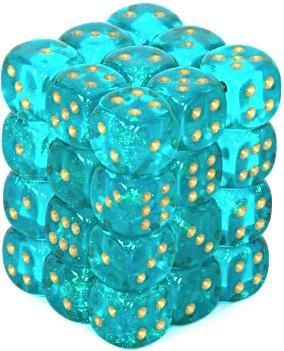 SET 36 DADI 6 F. 12 MM. BOREALIS ACQUA/O