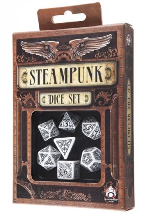 SET 7 DADI STEAMPUNK BIANCHI/NERI