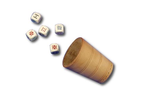 BICCHIERE NATURALE + DADI POKER