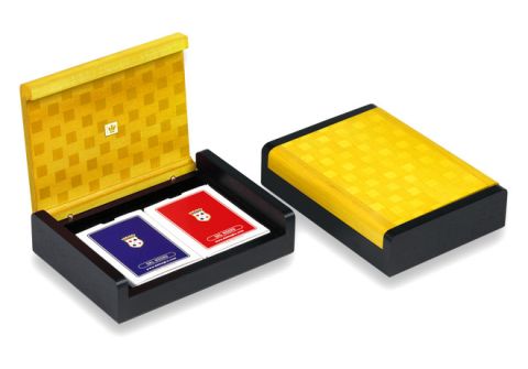 PORTACARTE 2 MAZZI GIALLO