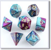 SET 7 DADI GEMINI 5 VIOLA-ACQUA/ORO