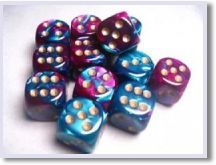 SET 12 DADI 16 MM. GEMINI5 VIOLA-ACQUA/O