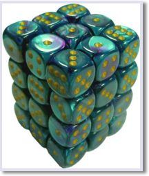 SET 36 DADI 12 MM. GEMINI5 VIOLA-ACQUA/O