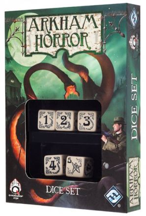 SET 5 DADI ARKHAM HORROR BEIGE/NERI