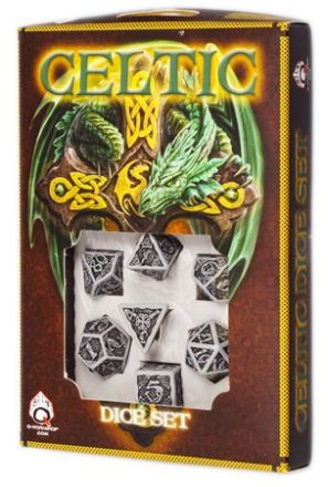 SET 7 DADI CELTICI 3D GRIGI/NERI