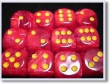 SET 12 DADI 6 F. 16 MM. VORTEX ROSSI/GIA