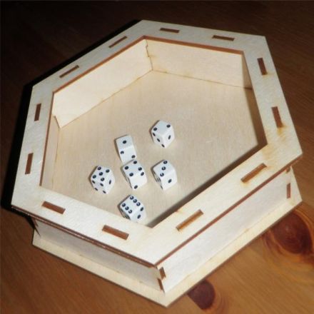 HEX DICE TRAY (WOOD)