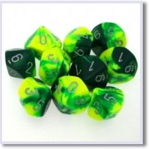 SET 10 D10 GEMINI 6 VERDI-GIALLI/ARGENTO