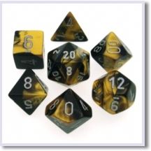 SET 7 DADI GEMINI 6 NERI-ORO/ARGENTO